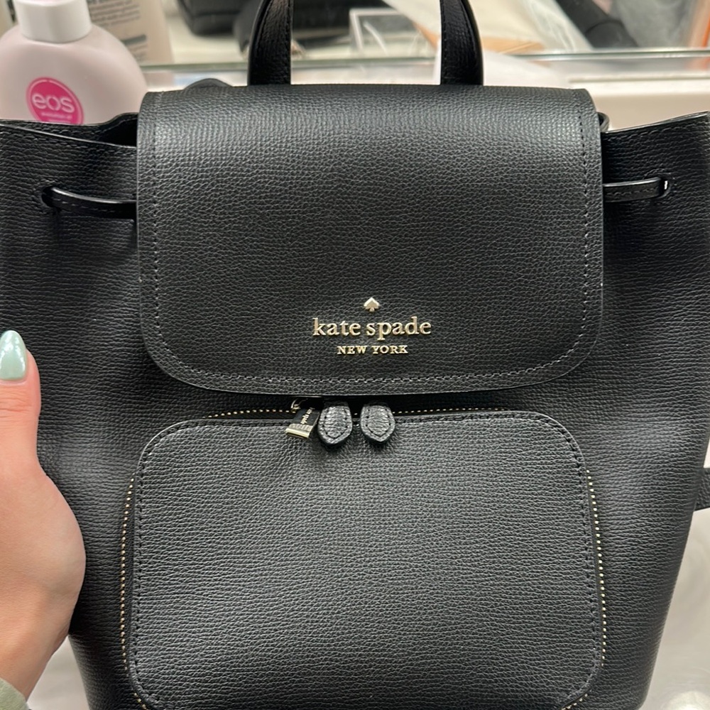 Kate Spade Black Leather Backpack